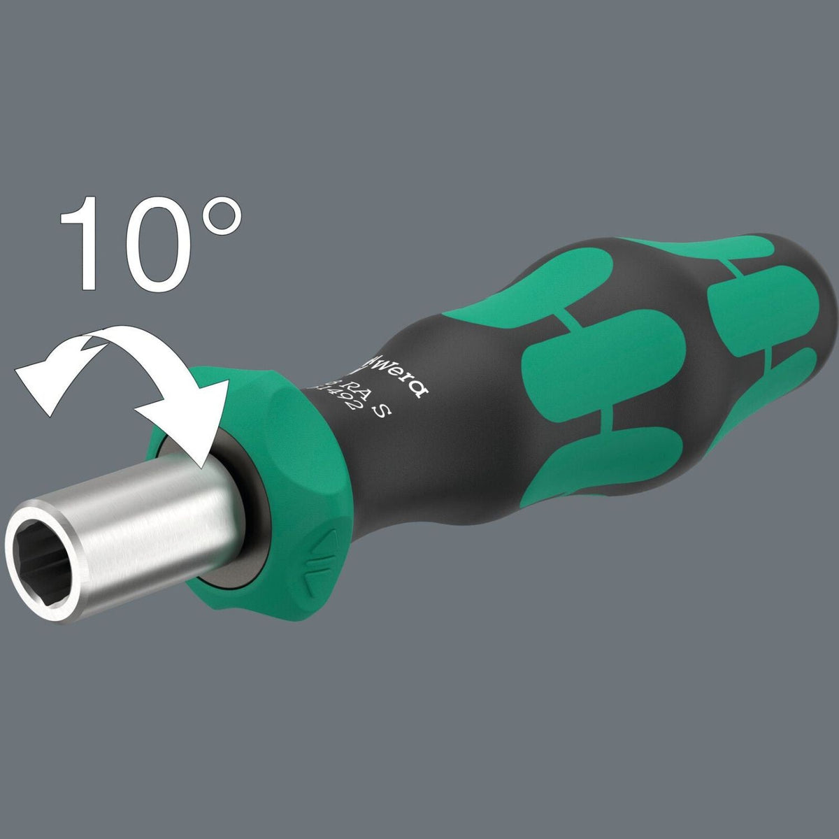 Wera 838 Ra S Bit-Holding Handle With Ratchet Functionality, 1/4-in., 1/4-in.x102-mm.