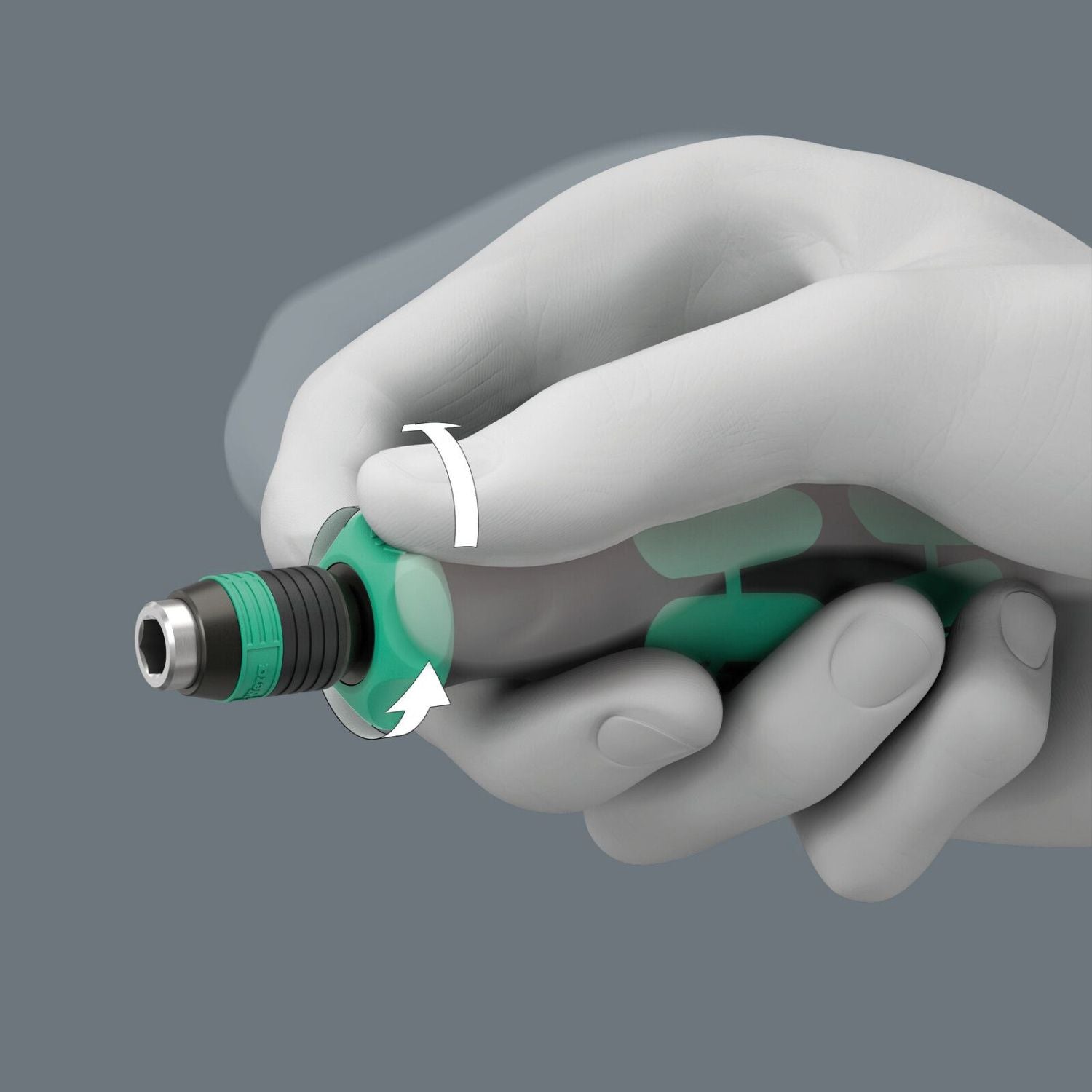 Wera 838 Ra-R M Bit-Holding Handle With Ratchet Functionality, 1/4-in., 1/4-in.x123.5-mm.