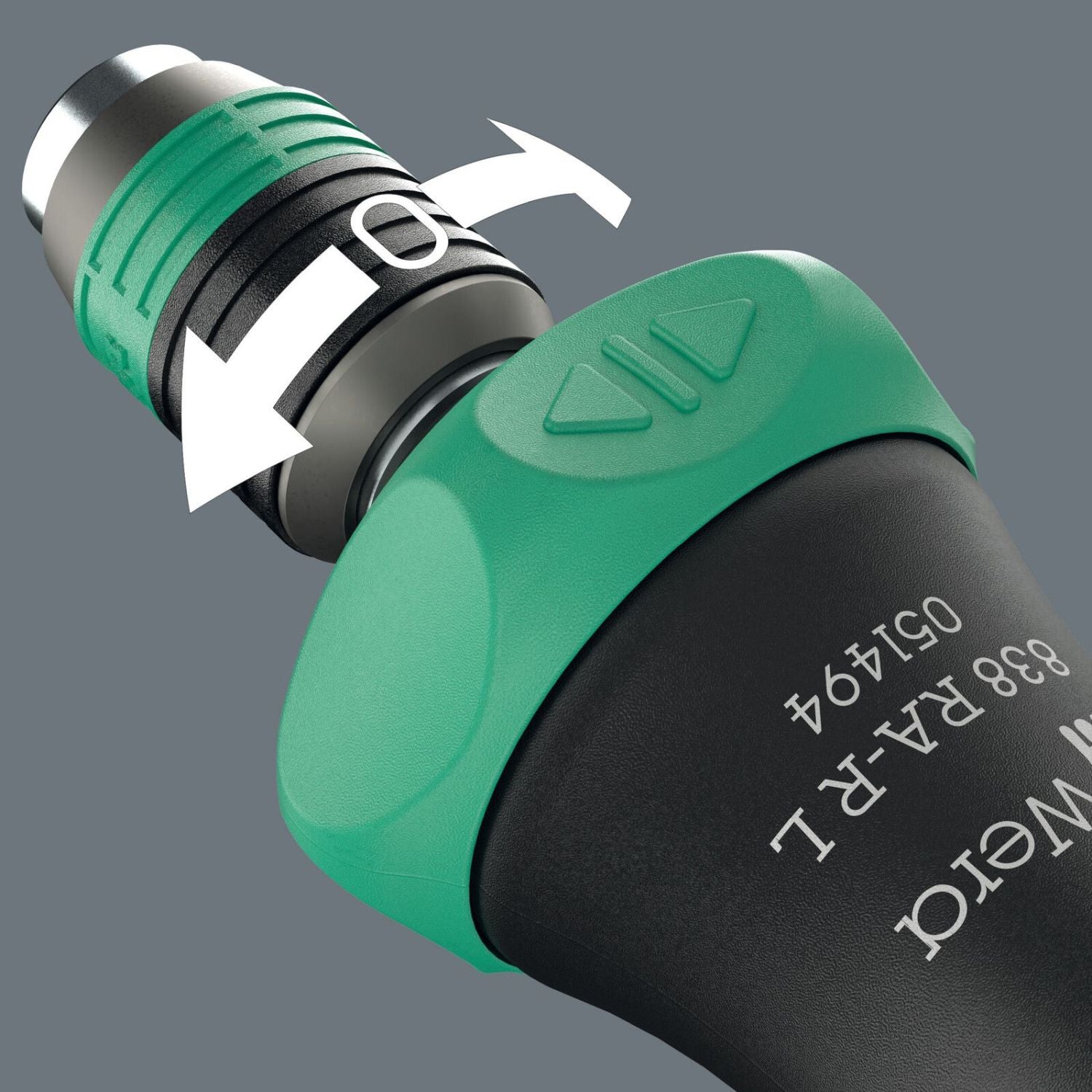Wera 838 Ra-R L Bitholding Screwdriver With Ratchet Functionality, 1/4-in., 1/4-in.x140-mm.