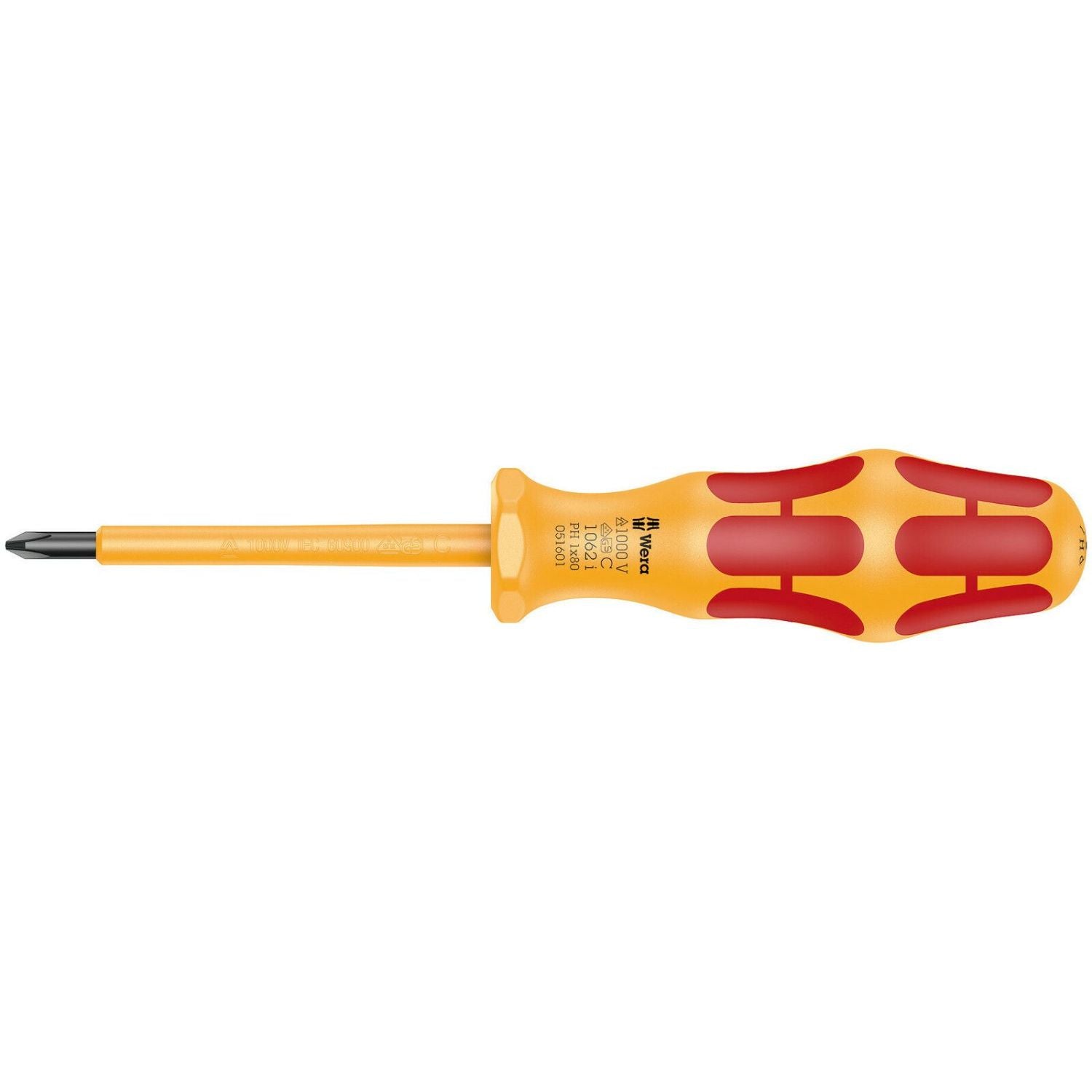 Wera 1062 I Ph Vde-insulated Kraftform Phillips-Head Screwdriver, Ph 1x80-mm.