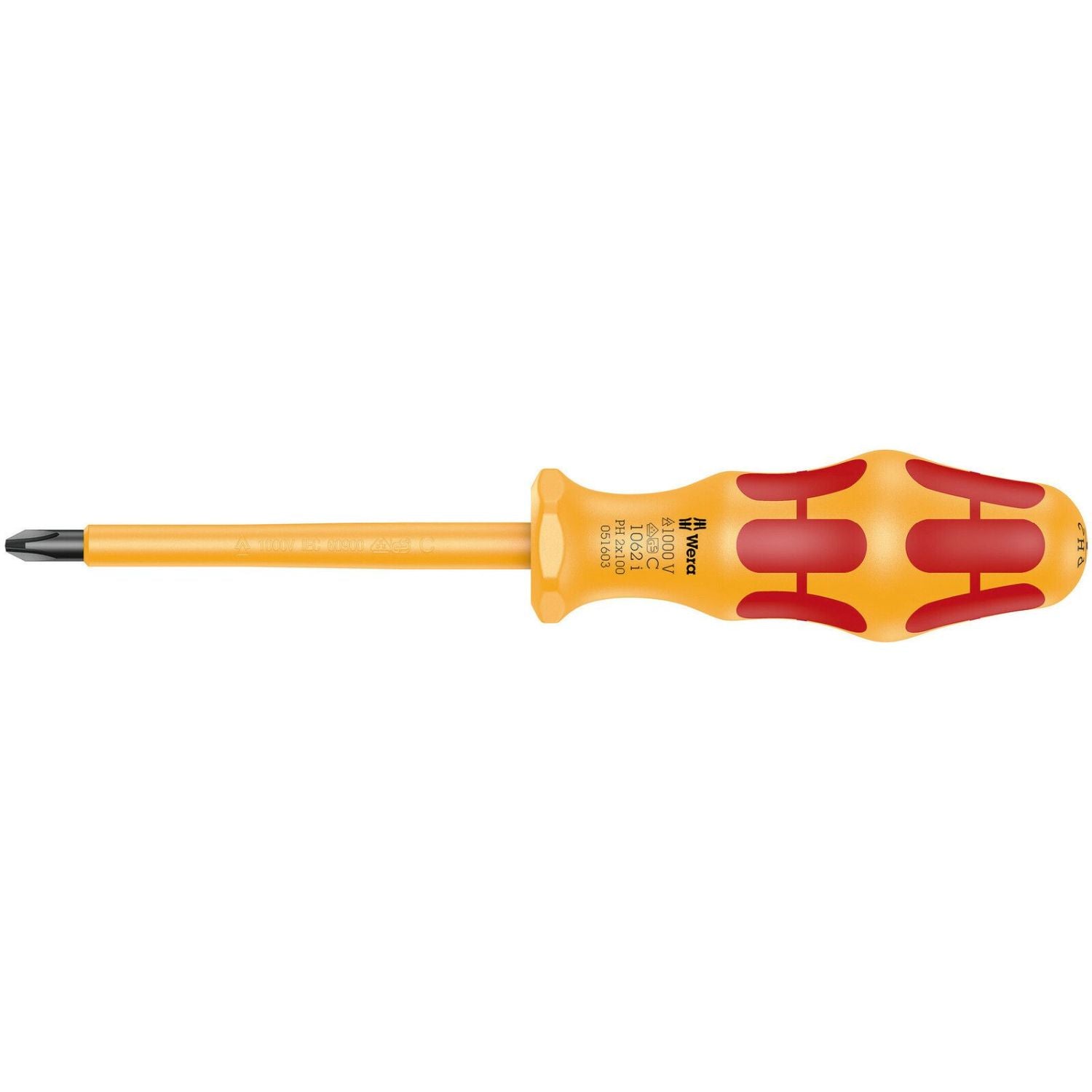 Wera 1062 I Ph Vde-insulated Kraftform Phillips-Head Screwdriver, Ph 2x100-mm.