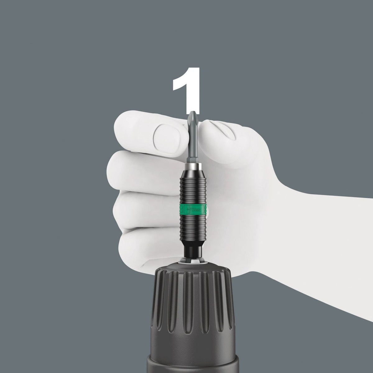 Wera 897/4 R Rapidaptor Bitorsion Universal Bit Holder, 1/4-in.x75-mm.