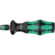 Wera 826 T Kraftform Turbo Bitholding Handle With Rapidaptor Quick-Release Chuck, 1/4-in.x146-mm.