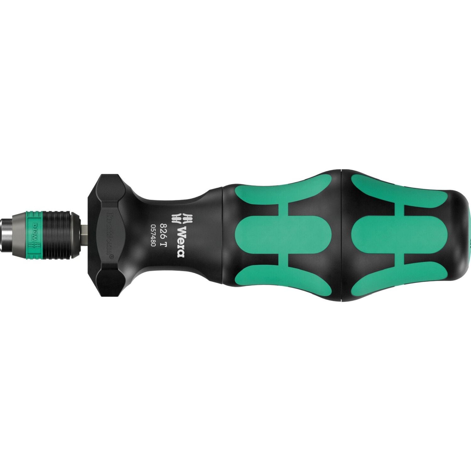Wera 826 T Kraftform Turbo Bitholding Handle With Rapidaptor Quick-Release Chuck, 1/4-in.x146-mm.
