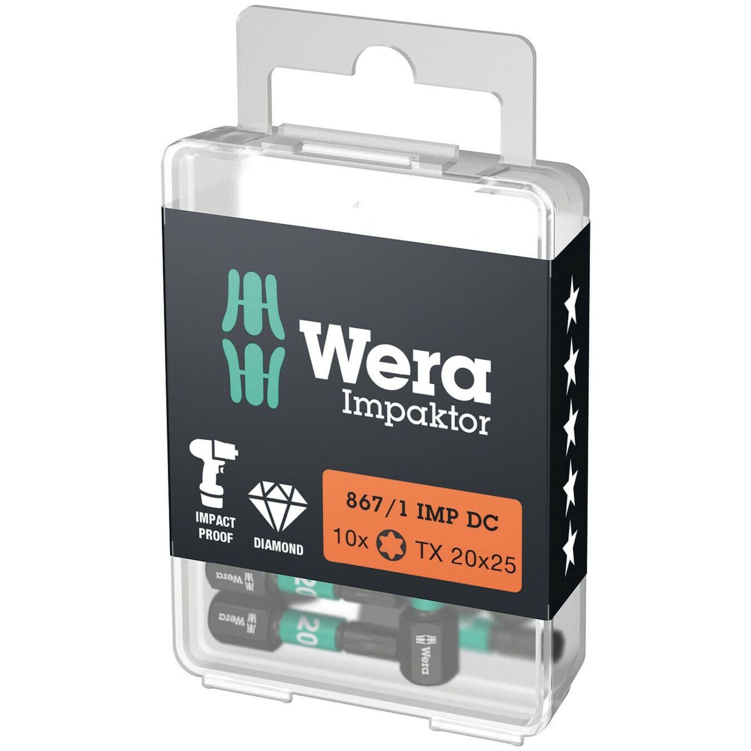 Wera 867/1 Imp Dc Torx Diy Impaktor Bit, Torx 20x25-mm., 10-Pieces ...