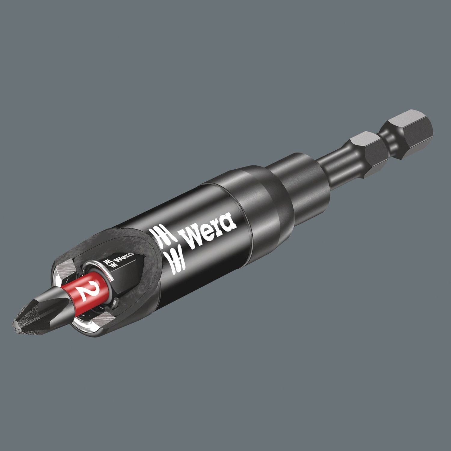 Wera 897/4 Imp Impaktor Holder With Retaining Ring And Magnet, 1/4-in.x75-mm.