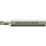 Wera 800/0 Micro Bit For Slotted Screws, 0.40x2.5x30-mm.
