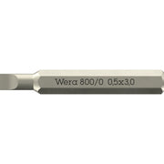 Wera 800/0 Micro Bit For Slotted Screws, 0.50x3x30-mm.