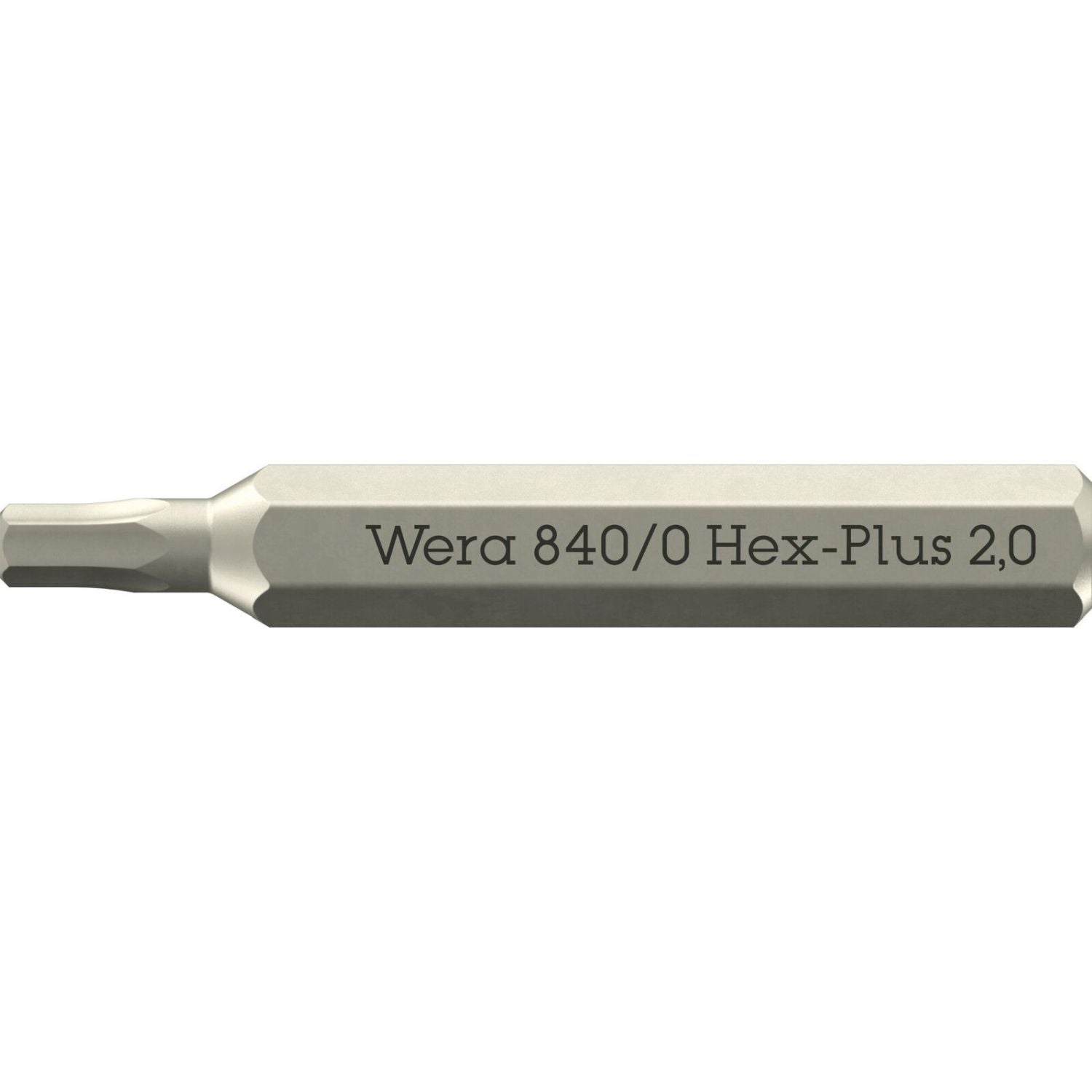 Wera 840/0 Hex-Plus Micro Bit For Hexagonal Socket Head Screws, 2x30-mm.