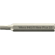 Wera 840/0 Hex-Plus Micro Bit For Hexagonal Socket Head Screws, 2x30-mm.