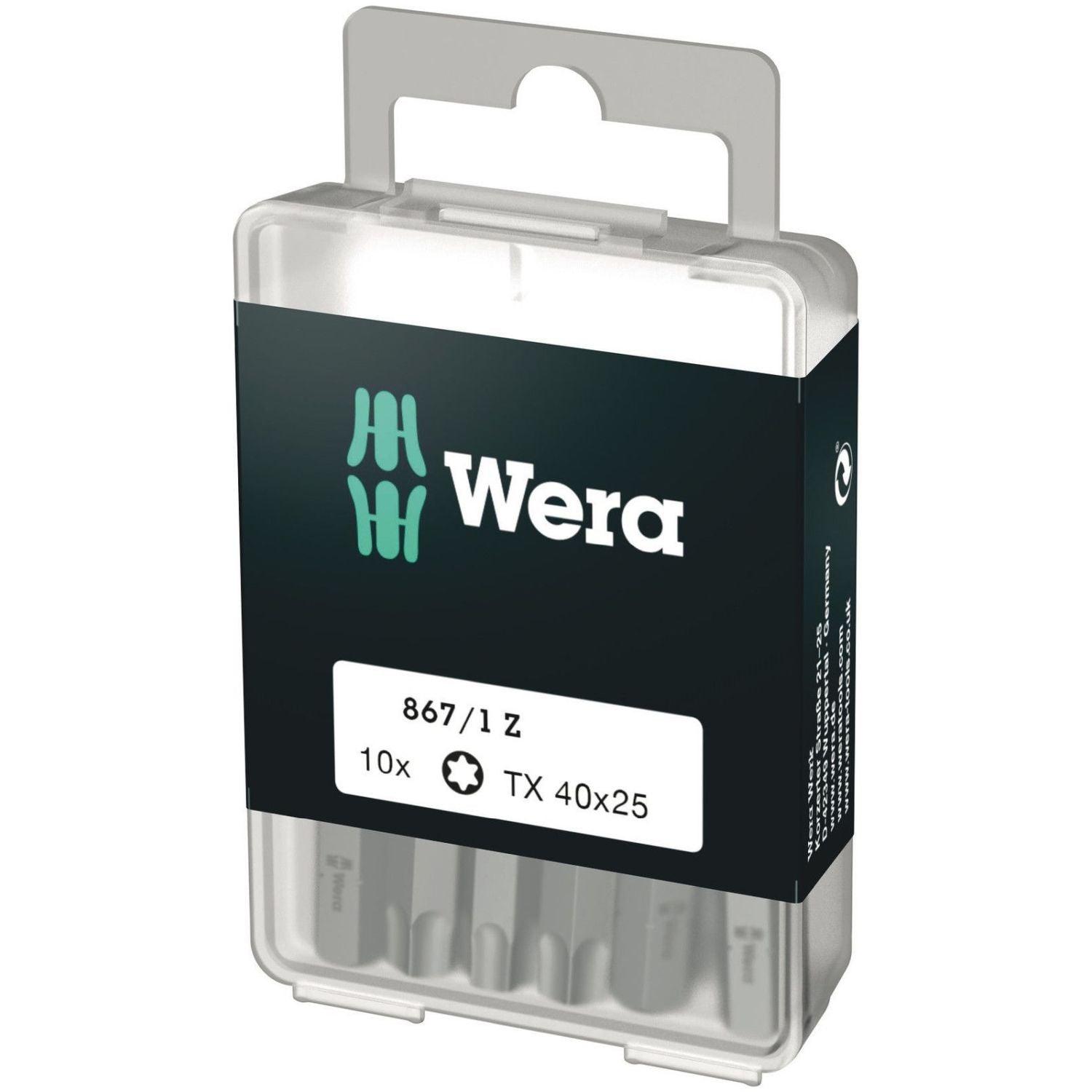 Wera 867/1 Diy Torx Bit, Torx 40x25-mm., 10-Pieces