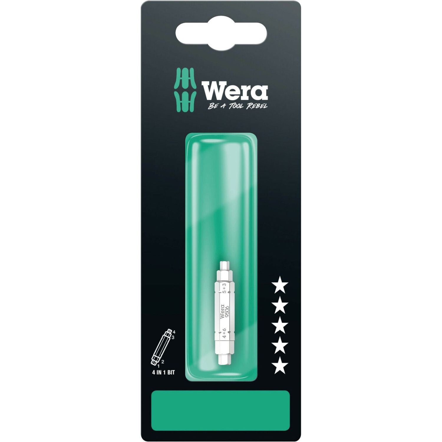 Wera 9506 SB 4-in-1 Bit 1, 3; 4; 5; 6x37-mm.
