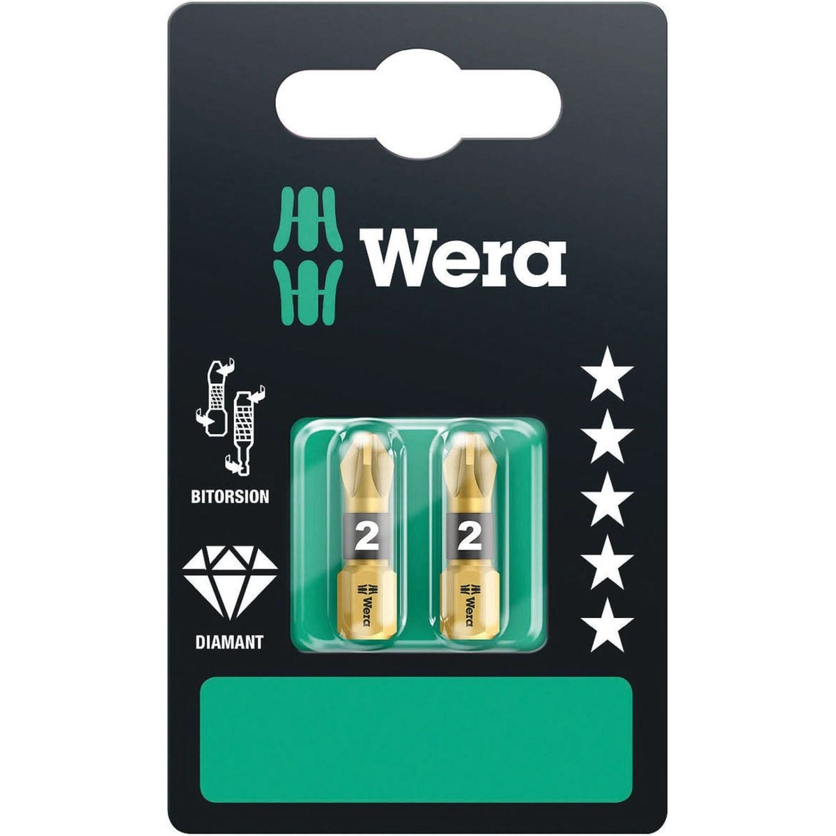 Wera 855/1 Bdc SB Bit, Pz 2x25-mm., 2-Pieces