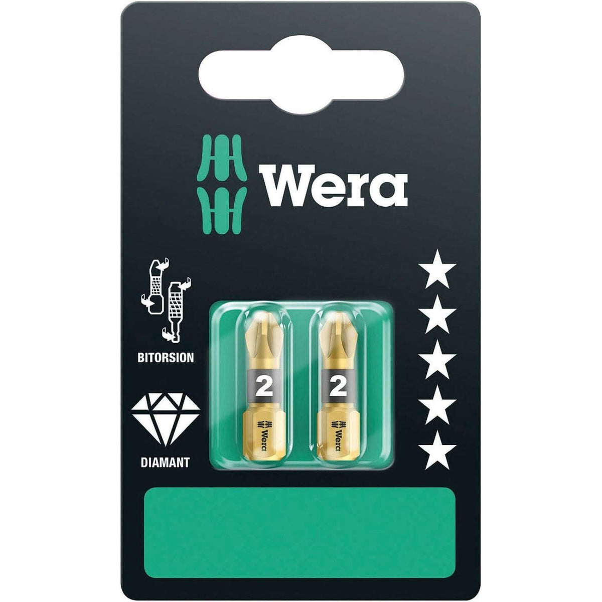 Wera 855/1 Bdc SB Bit, Pz 2x25-mm., 2-Pieces