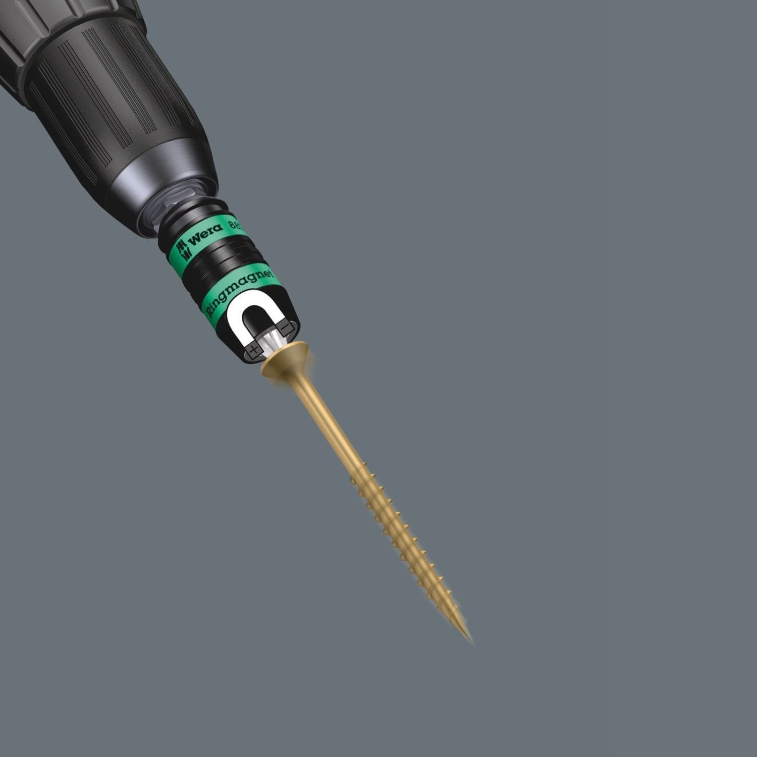 Wera 887/4 Rr SB Rapidaptor Universal Bit Holder With Ring Magnet, 1/4-in.x57-mm.