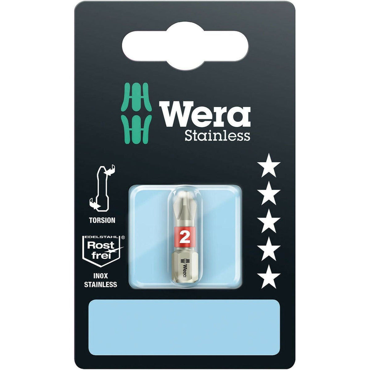 Wera 3851/1 Ts SB Bit, Stainless, Ph 2x25-mm.