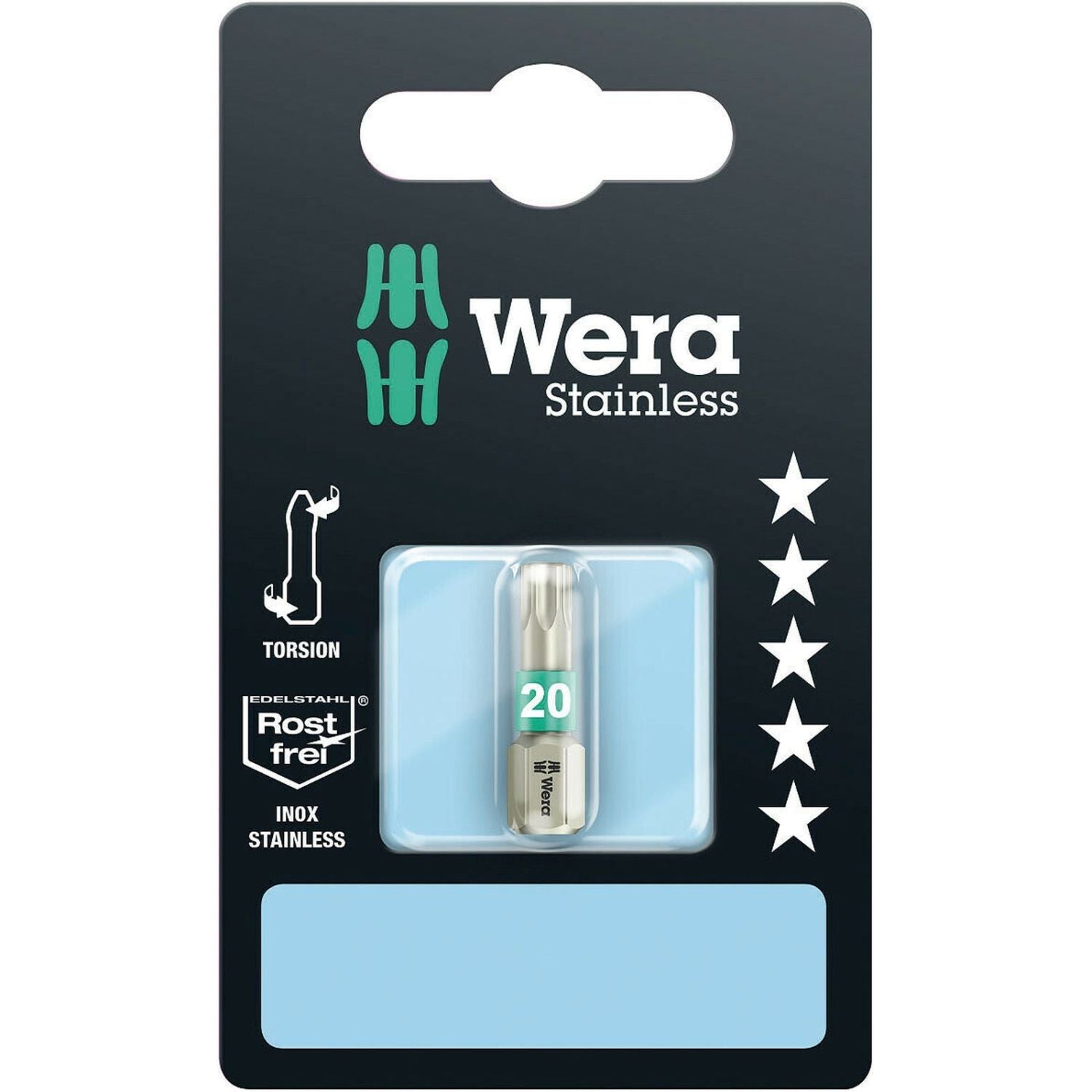 Wera 3867/1 Ts SB Torx Bit, Stainless, Torx 20x25-mm.