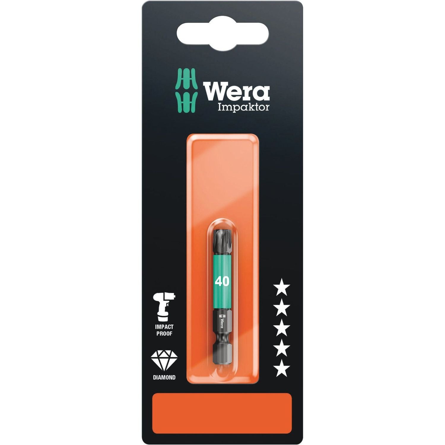 Wera 867/4 Imp Dc SB Impaktor Bit, Torx 40x50-mm.