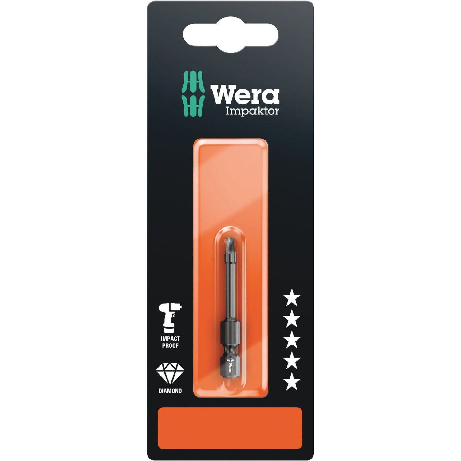 Wera 868/4 Imp Dc SB Impaktor Square Head Socket Bit, # 2x50-mm.