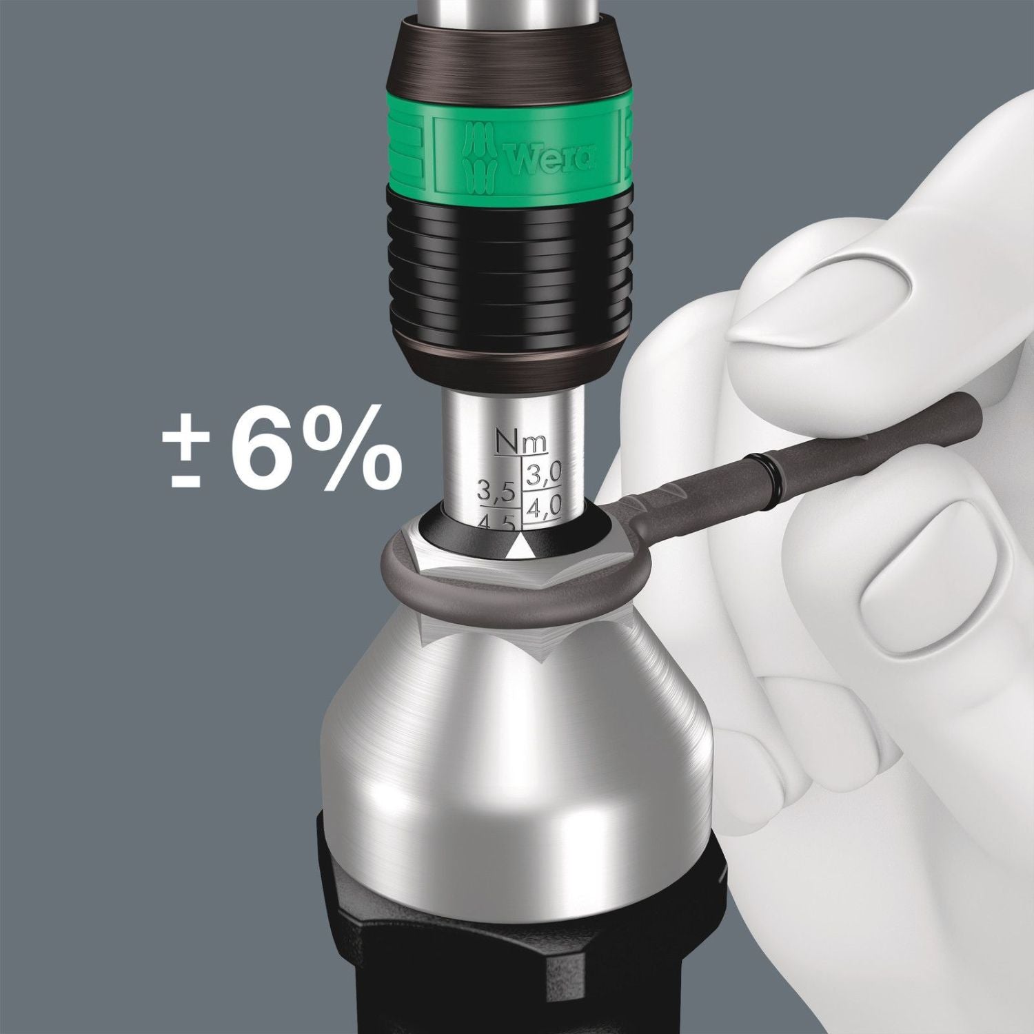 Wera Series 7400 Kraftform Pistol Handle, Adjustable Torque Screwdrivers (3.0-8.8 Nm) With Rapidaptor Quick-Release Chuck, 7442x3.0-6.0 Nm