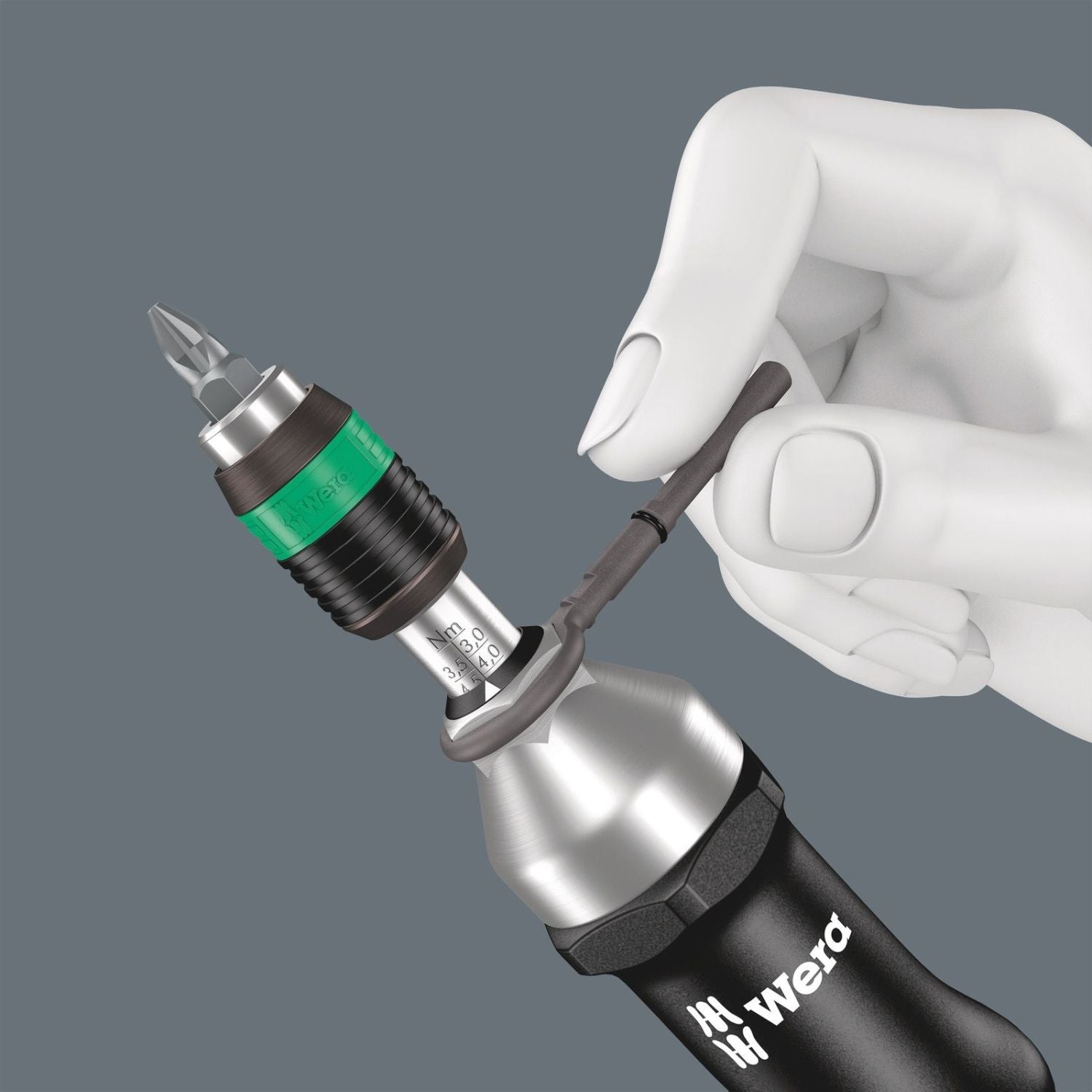 Wera Series 7400 Kraftform Pistol Handle, Adjustable Torque Screwdrivers (3.0-8.8 Nm) With Rapidaptor Quick-Release Chuck, 7443x4.0-8.8 Nm