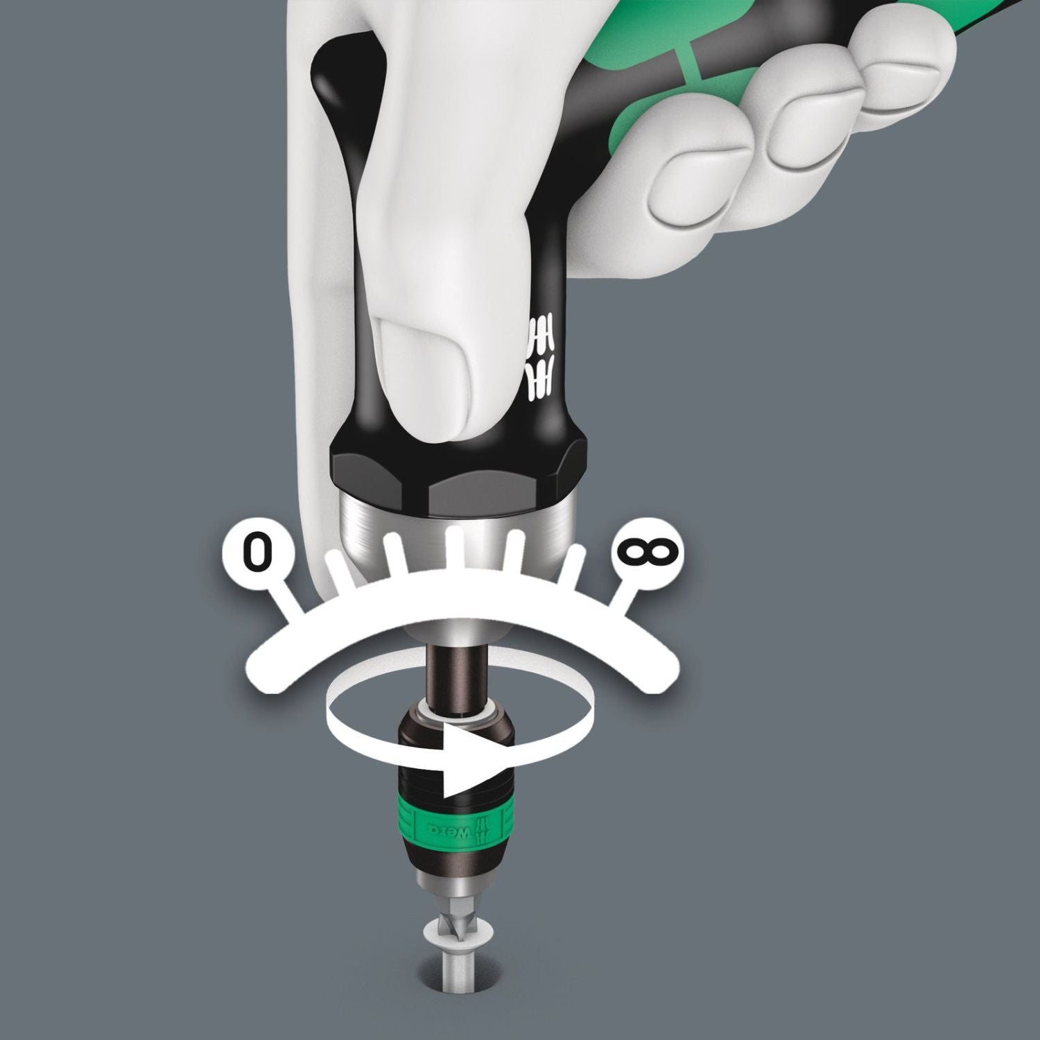 Wera 7400 Series Kraftform Torque Screwdrivers, With Factory Pre-Set Value (3.0-8.8 Nm) And Rapidaptor Quick-Release Chuck, Pistol Handle, 7462x3.0 Nmx3.0-6.0 Nm