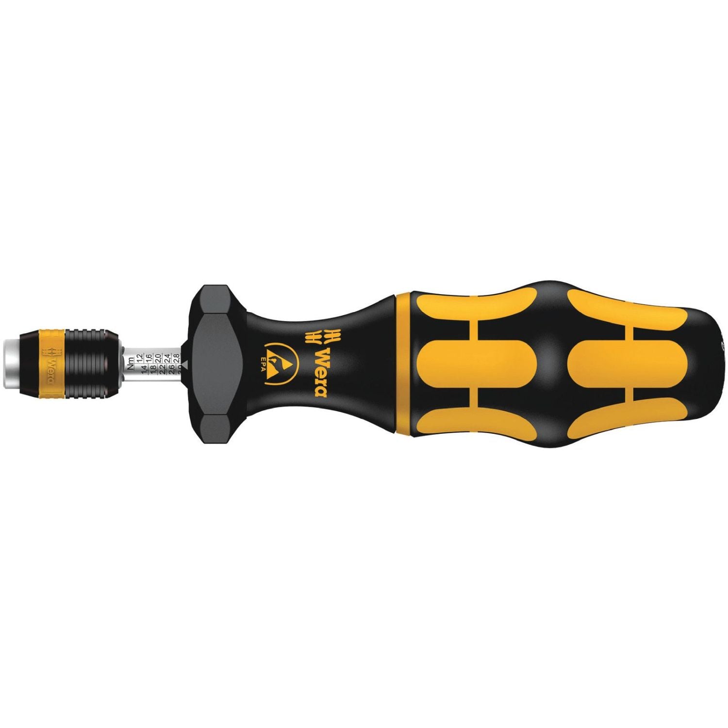 Wera Series 7400 Esd Kraftform Adjustable Torque Screwdrivers (0.1-3.0 Nm) With Rapidaptor Quick-Release Chuck, 7432 Esdx0.90-1.50 Nm