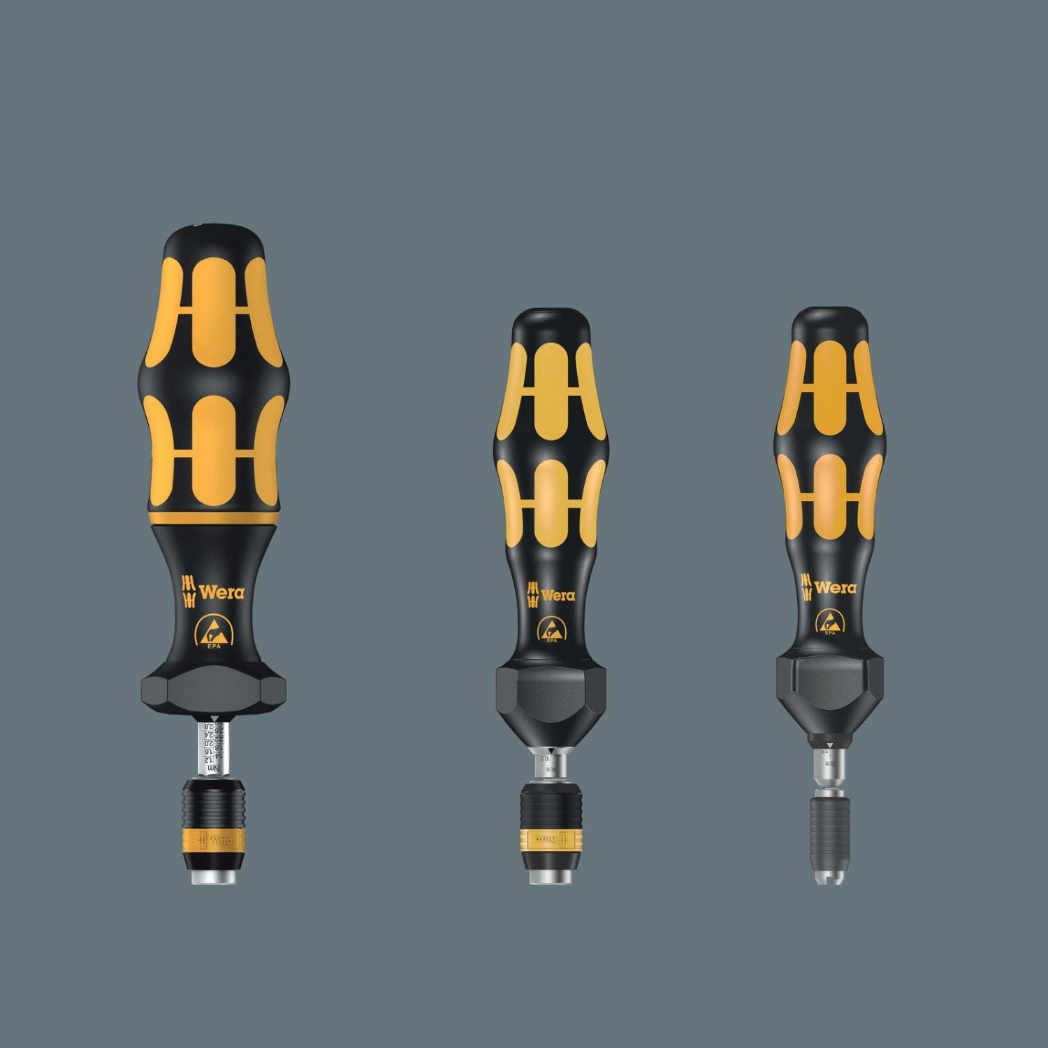 Wera Series 7400 Esd Kraftform Adjustable Torque Screwdrivers (0.1-3.0 Nm) With Rapidaptor Quick-Release Chuck, 7432 Esdx0.90-1.50 Nm