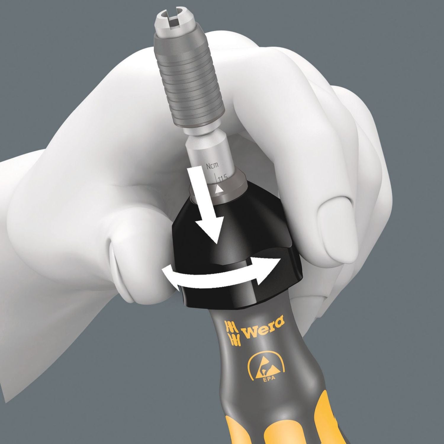 Wera Series 7400 Esd Kraftform Adjustable Torque Screwdrivers (0.1-1.0 Nm), 7435 Esdx0.10-0.34 Nm