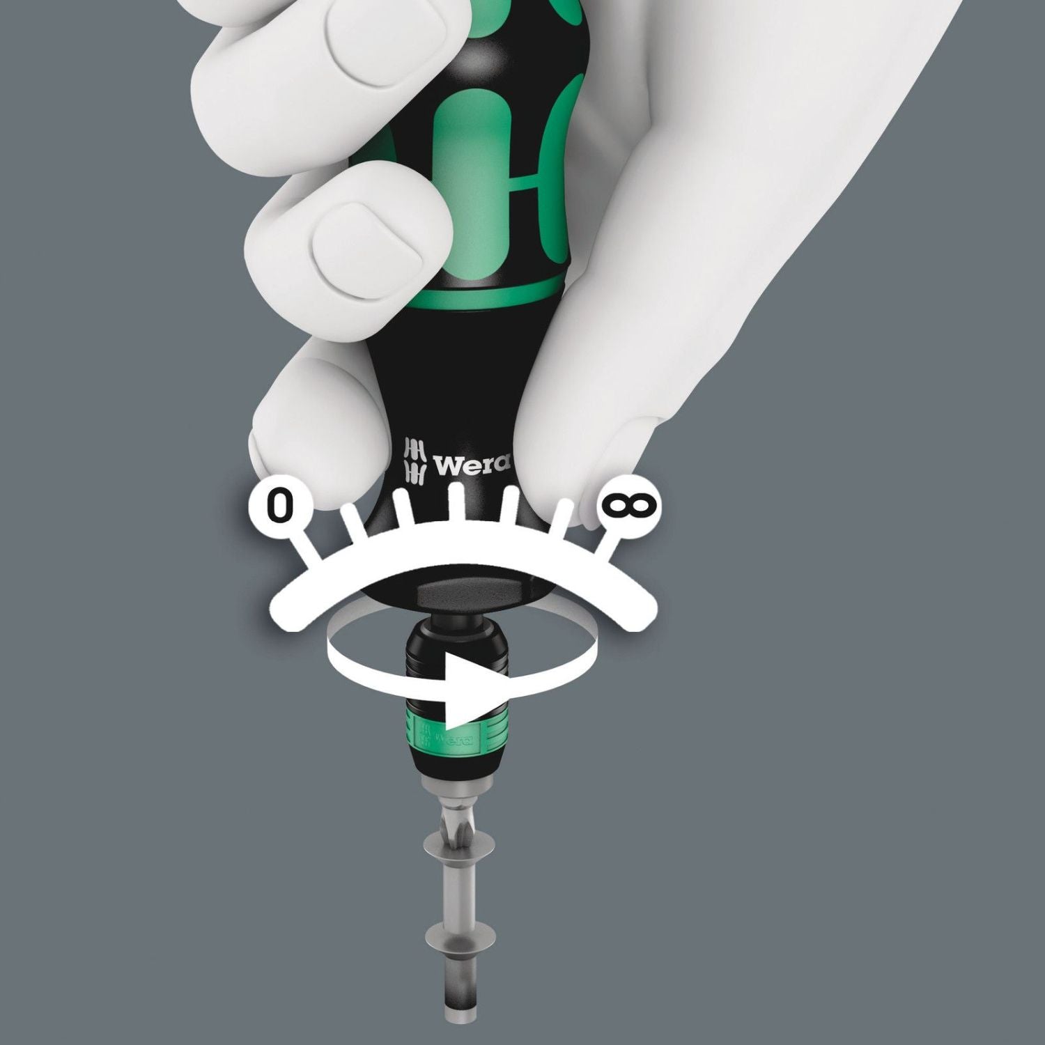 Wera 7400 Series Kraftform Torque Screwdrivers, With Factory Pre-Set Value (0.1-1.5 Nm) And Rapidaptor Quick-Release Chuck, Handle Size 89-mm., 7450x0.1 Nmx0.1-0.34 Nm