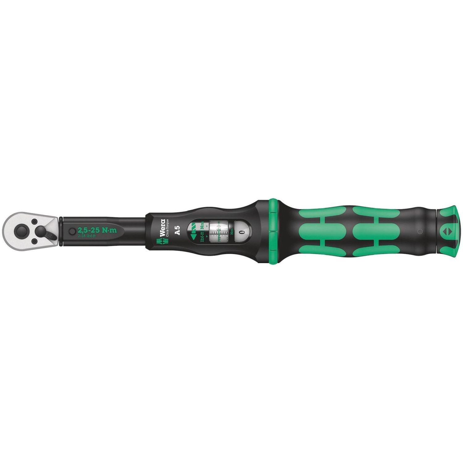 Wera Click-Torque A 5 Torque Wrench With Reversible Ratchet, 2.5-25 Nm, 1/4-in.x2.5-25 Nm