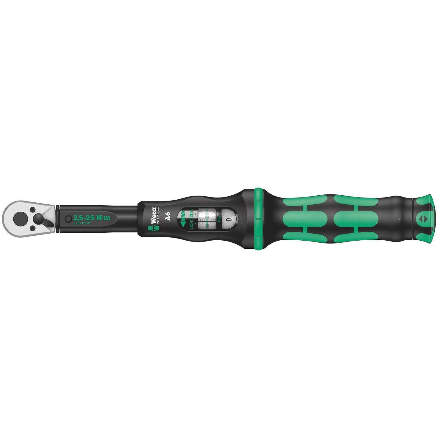 Wera Click-Torque A 6 Torque Wrench With Reversible Ratchet, 2.5-25 Nm, 1/4-in.x2.5-25 Nm