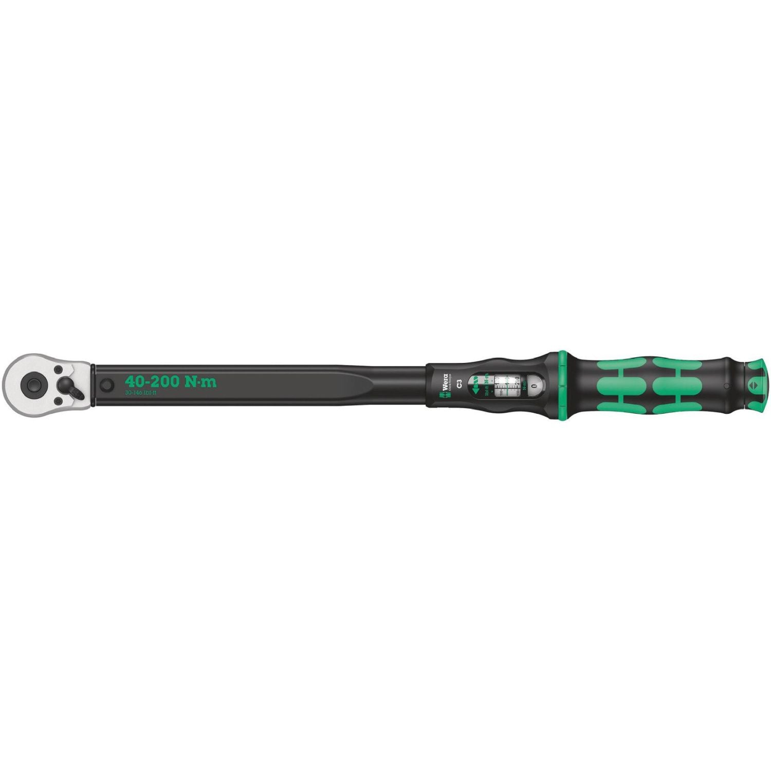 Wera Click-Torque C 3 Torque Wrench With Reversible Ratchet, 40-200 Nm, 1/2-in.x40-200 Nm