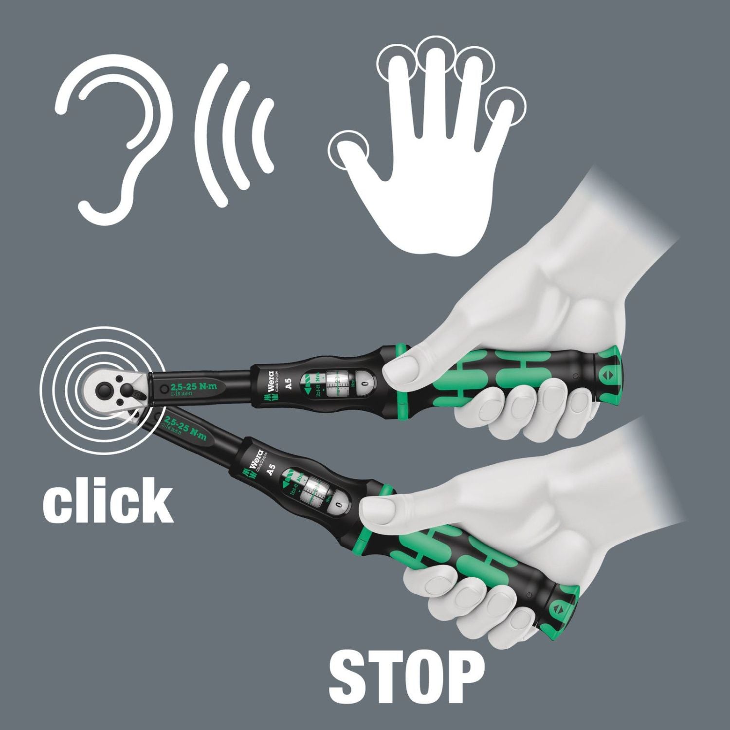 Wera Click-Torque C 5 Torque Wrench With Reversible Ratchet, 80-400 Nm, 1/2-in.x80-400 Nm