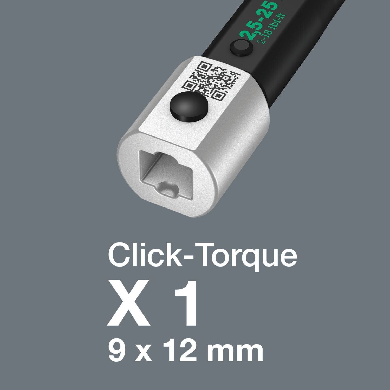 Wera Click-Torquex1 Torque Wrench For Insert Tools, 2.5-25 Nm, 9X12x2.5-25 Nm