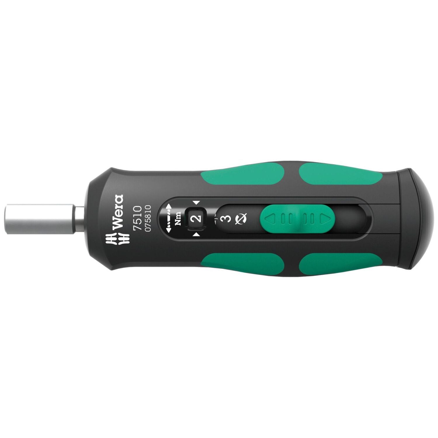 Wera 7510 Kraftform Safe-Torque Speed Torque Screwdriver, 1-3 Nm, 1/4-in.x1.0 Nmx1.5 Nmx2.0 Nmx2.5 Nmx3.0 Nmx147.5-mm.
