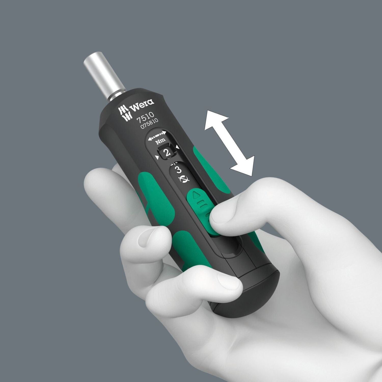 Wera 7510 Kraftform Safe-Torque Speed Torque Screwdriver, 1-3 Nm, 1/4-in.x1.0 Nmx1.5 Nmx2.0 Nmx2.5 Nmx3.0 Nmx147.5-mm.