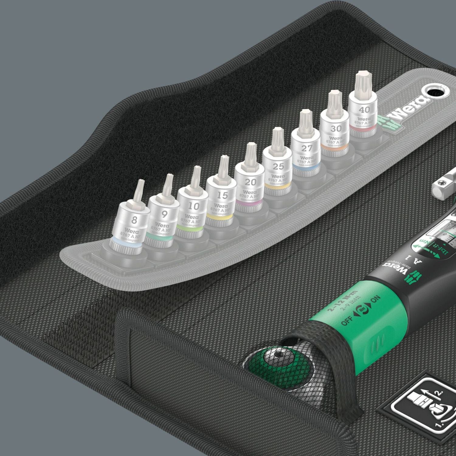 Wera Safe-Torque A 1 Imperial Set 1, 1/4-in. Square Head Drive, 2-12 Nm, 10-Pieces
