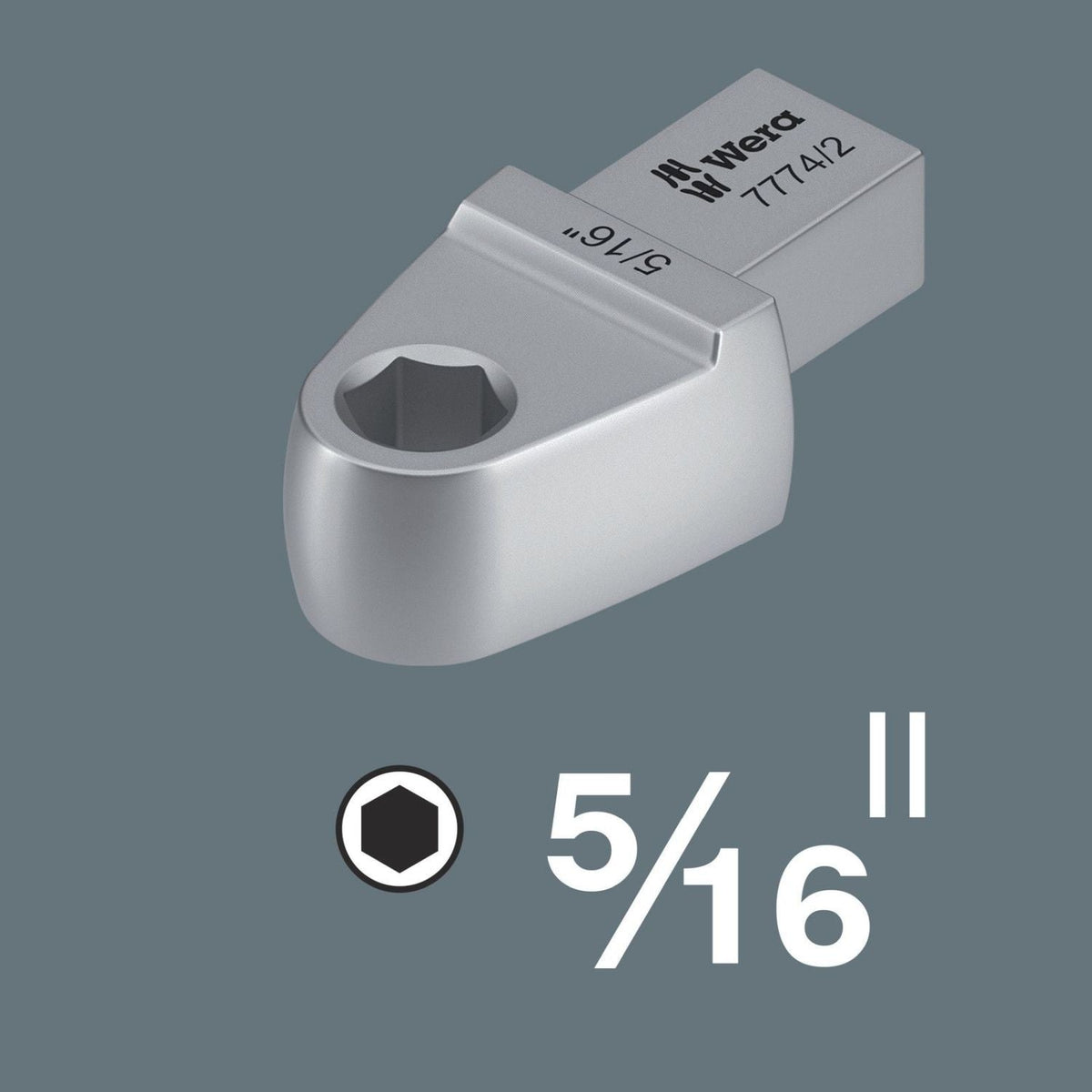 Wera 7774/3 Bit Adapter Insert, 5/16", 14X18-mm., 14X18x5/16-in.x58-mm.