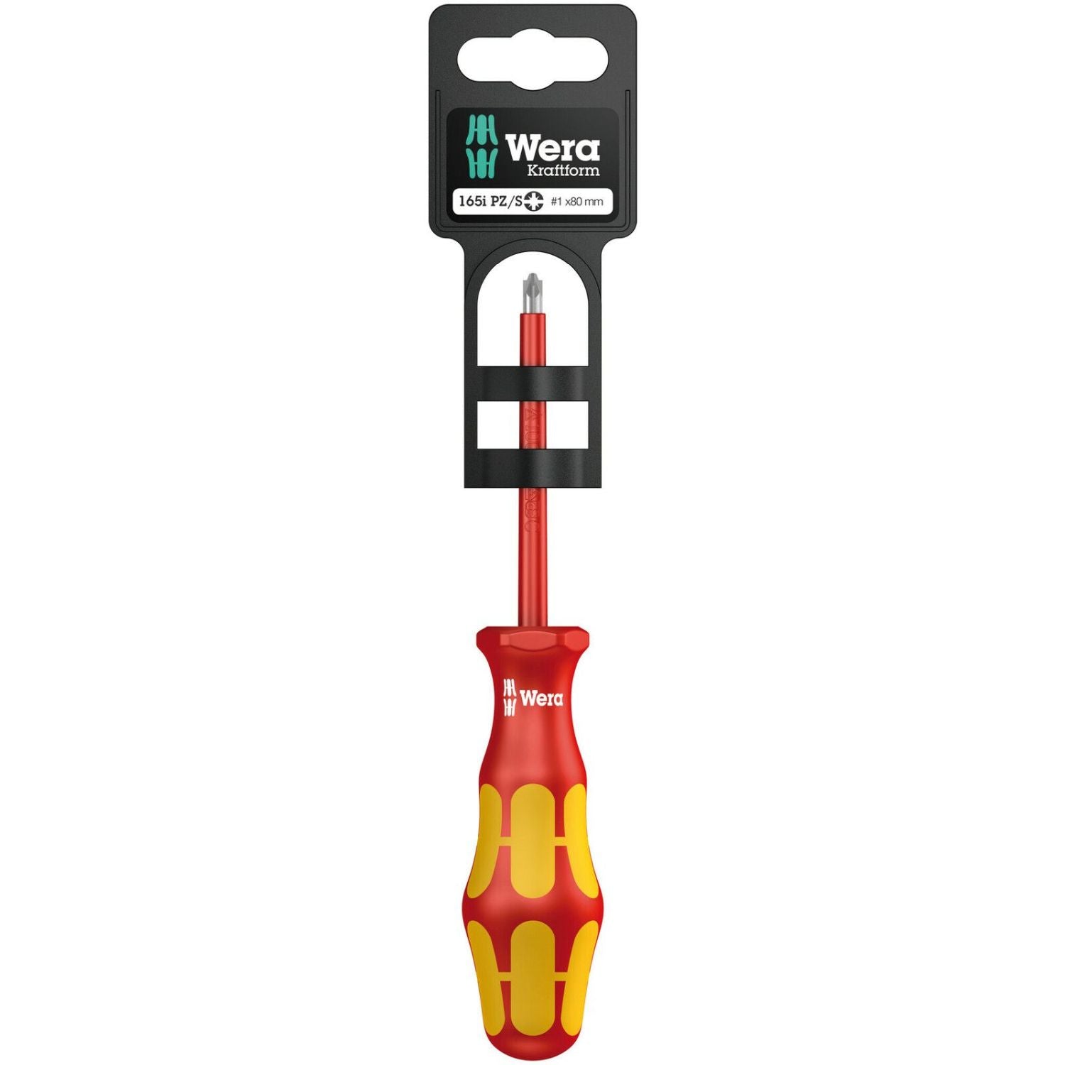 Wera 165 I Pz/S SB VDE Insulated Screwdriver For Plusminus Screws (Pozidriv/Slotted), # 2x100-mm.