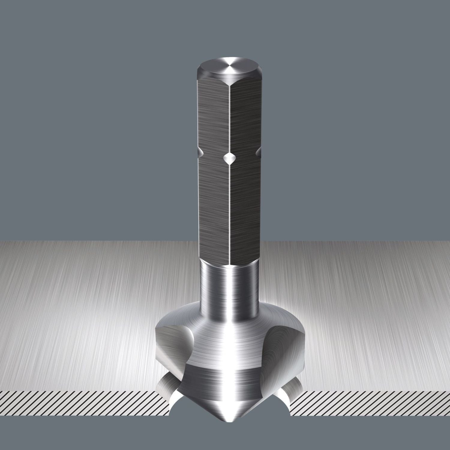 Wera 846 3-Flute Countersink Bit, 16.50x40-mm.