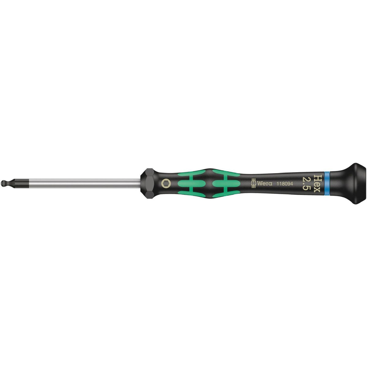 Wera 2052 Ball End Hexagon Screwdriver For Electronic Applications, 2.5x60-mm.