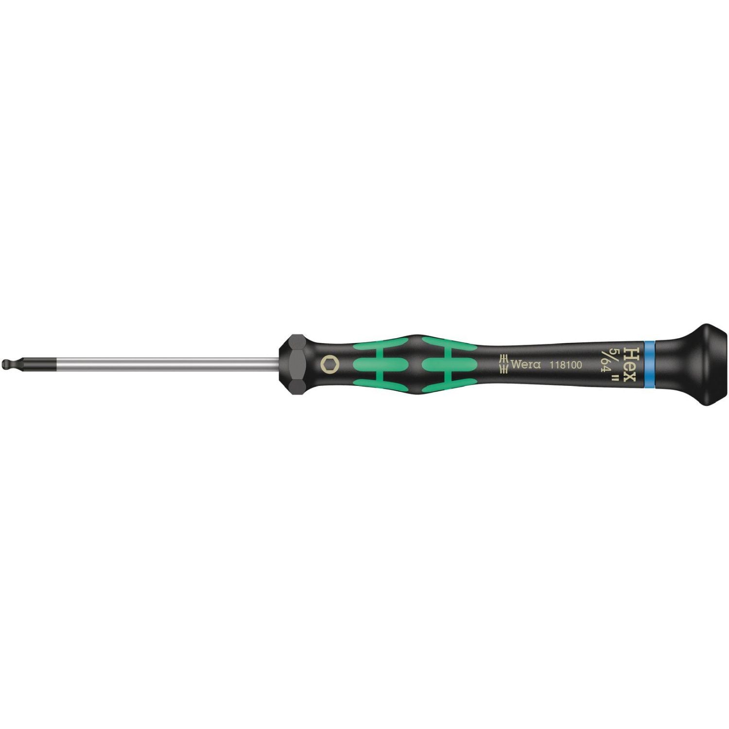 Wera 2052 Ball End Hexagon Screwdriver For Electronic Applications, 5/64-in.x60-mm.