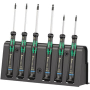 Wera 2052/6 Hexagon Screwdriver Set And Rack For Electronic Applications, 6-Pieces