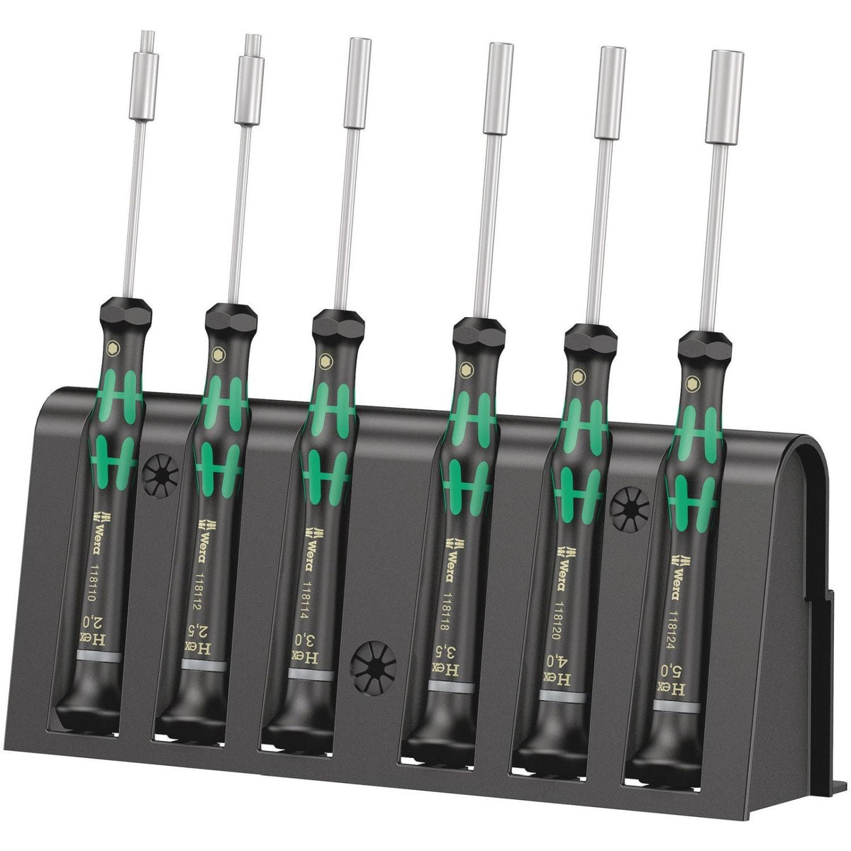 Wera 2069/6 Screwdriver Set And Rack For Electronic Applications, 6-Pieces