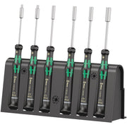 Wera 2069/6 Screwdriver Set And Rack For Electronic Applications, 6-Pieces