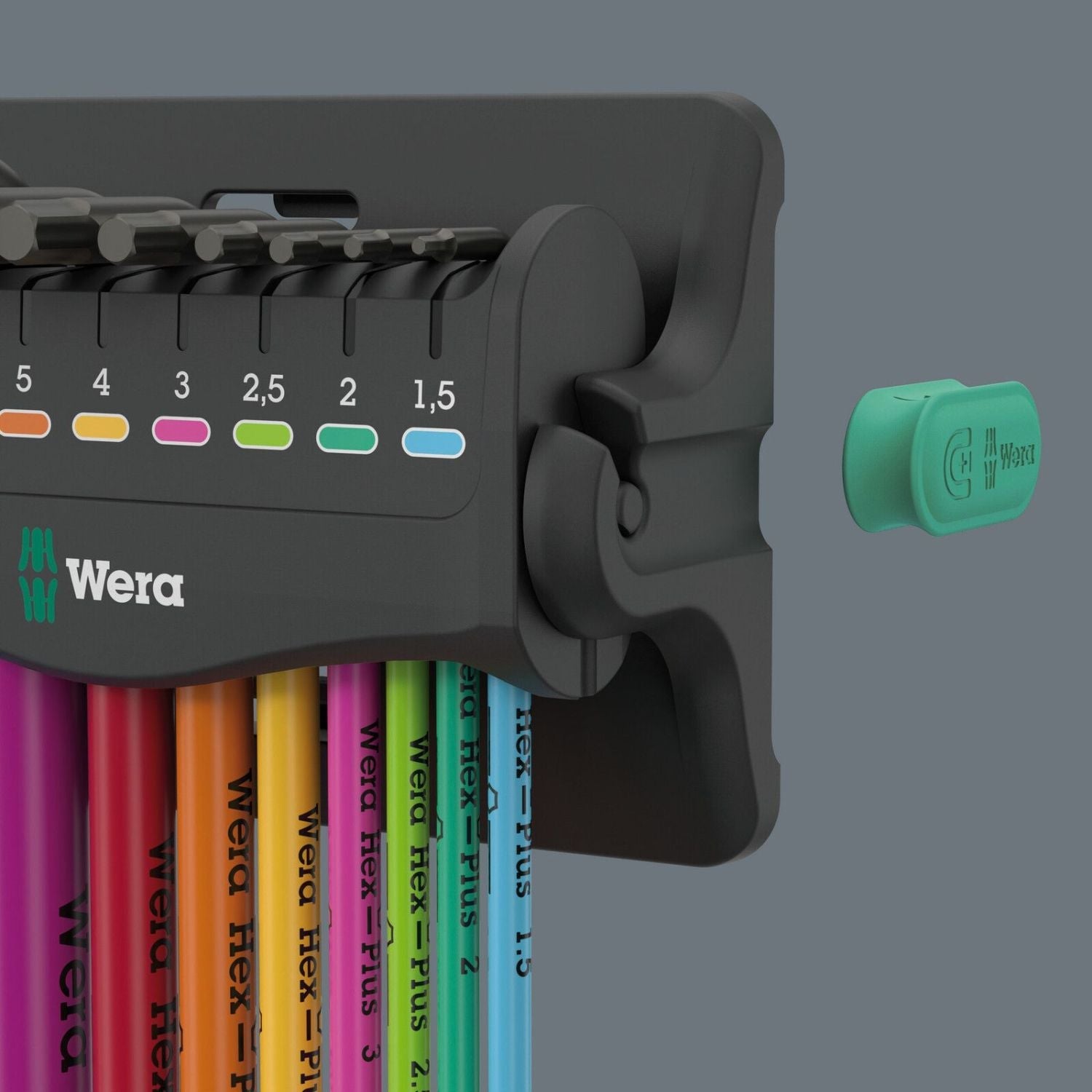 Wera 950/9 Hex-Plus Multicolour 3 L-Key Set, Metric, Blacklaser, 10-Pieces