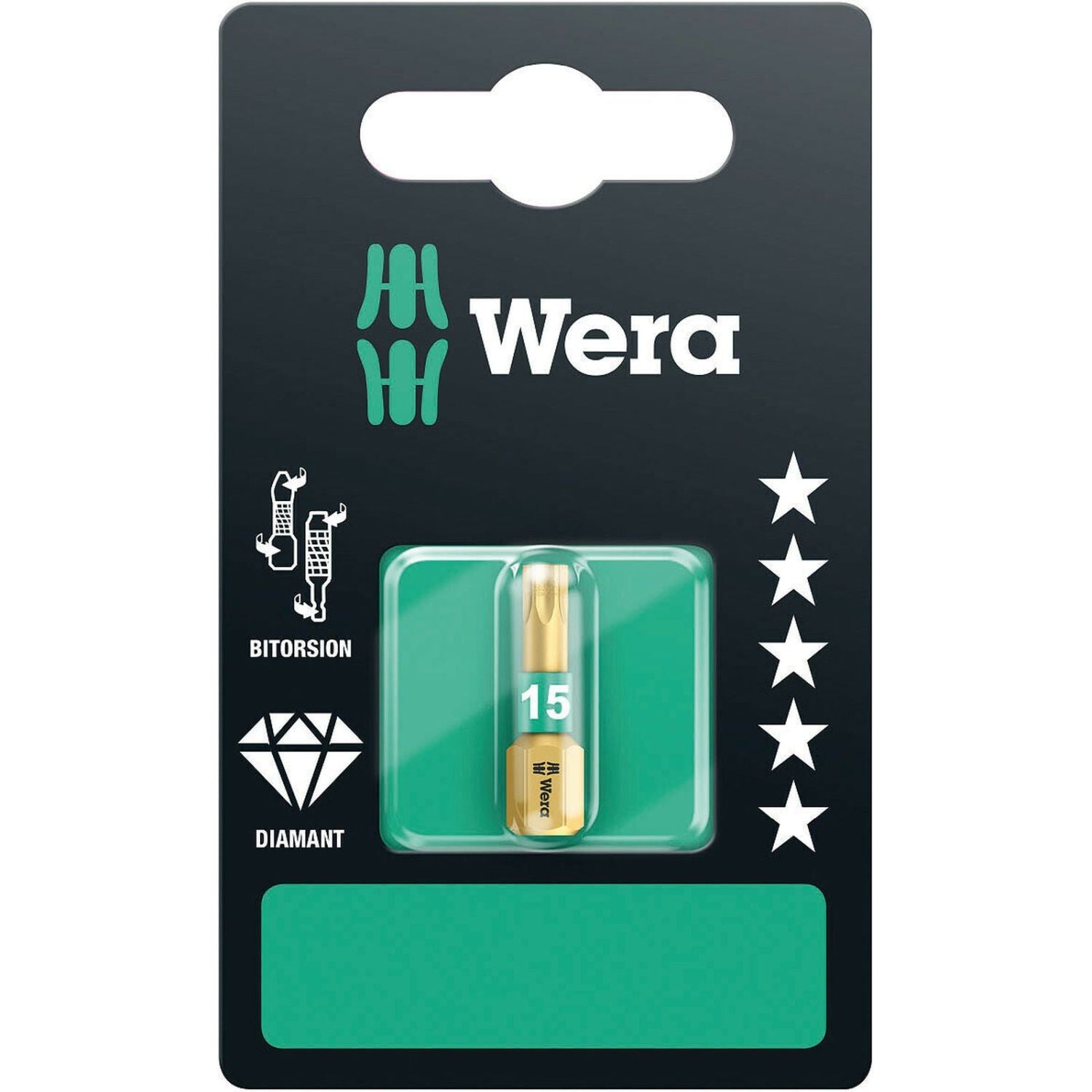 Wera 867/1 Bdc SB Torx Bit, Torx 15x25-mm.