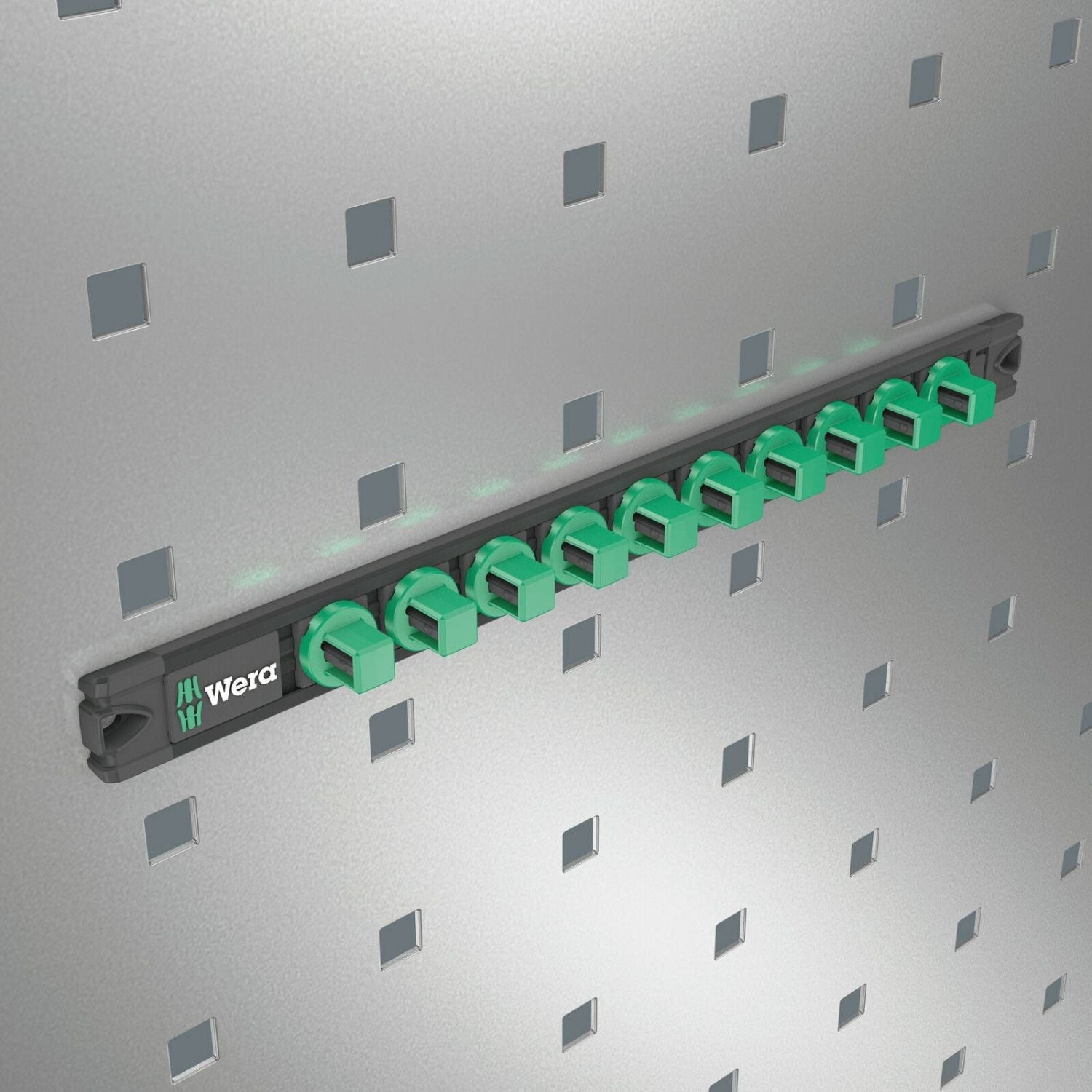 Wera 9602 Magnetic Socket Rail, 1/2-in., Empty, 30x370-mm.