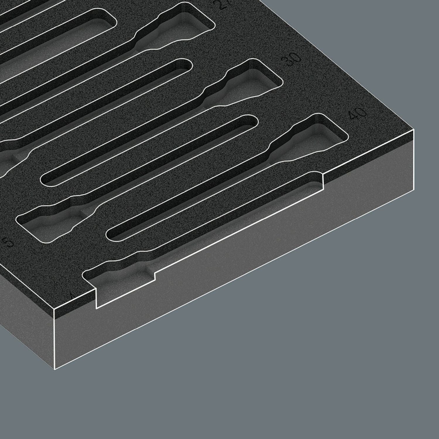 Wera 9823 Foam Insert Zyklop B 3/8-in. Bit Socket Set 1, Empty, 172x30x392-mm.